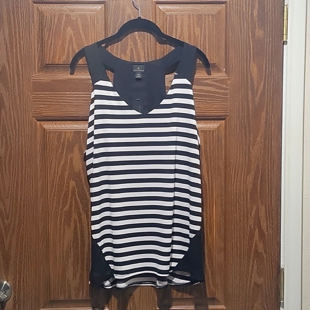 Worthington Tank Top Black and White Striped Size XL